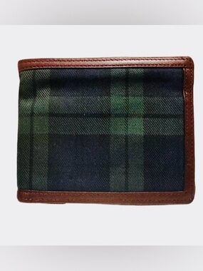 Polo by Ralph Lauren Vintage Blackwatch Canvas Bifold Wallet (Green/Brown)- LNC